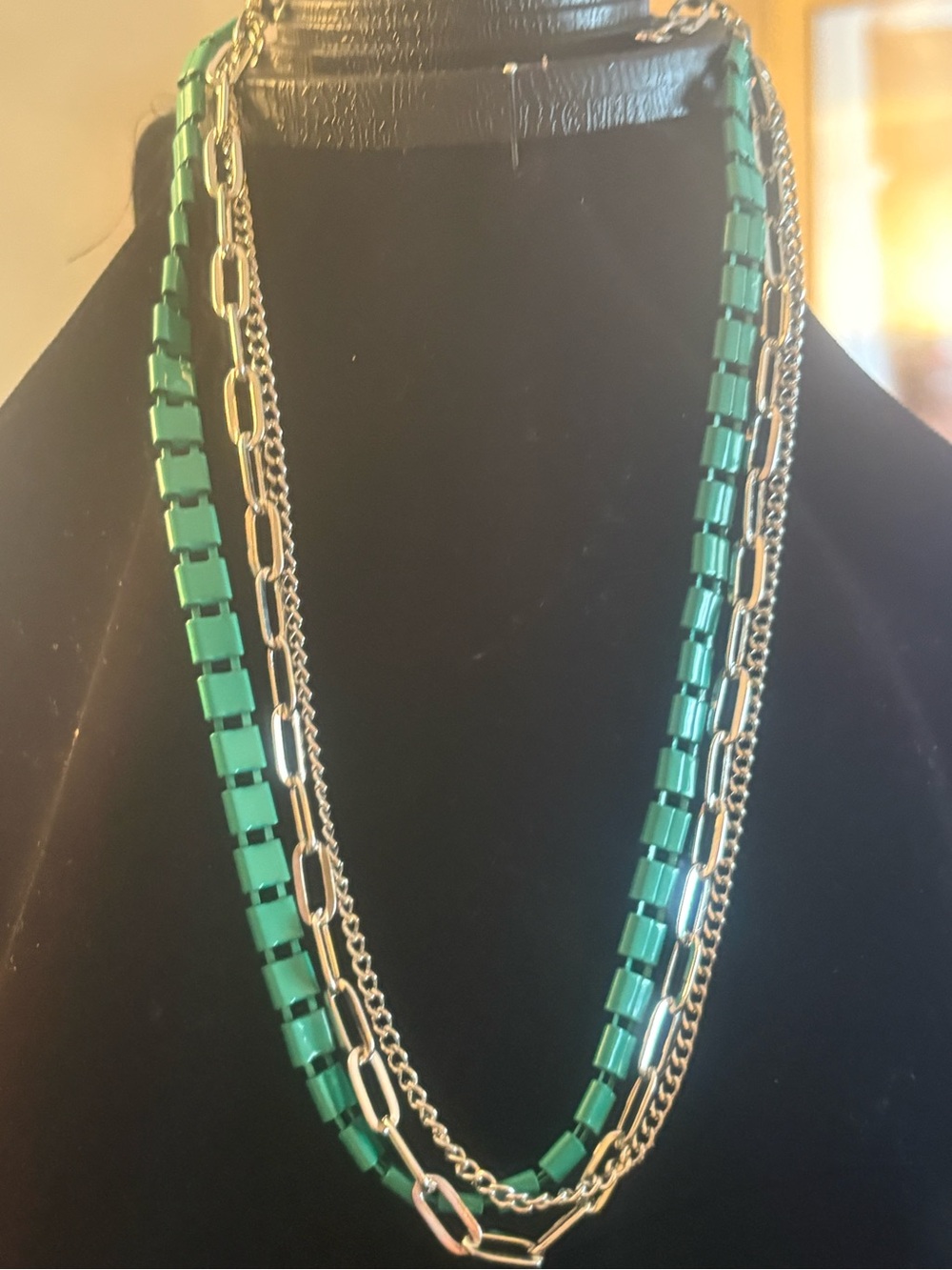 Teal Multi-Strand Chain Necklace - Women Jewelry